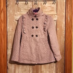 Pink polka dot dress coat